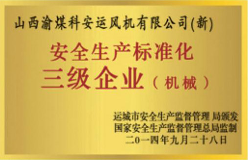 安全生產標準化三級企業(yè)